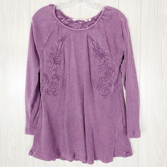 Soft Surroundings Tops - Soft Surroundings | Purple Camden Embroidered Thermal Long Sleeve Top Size M